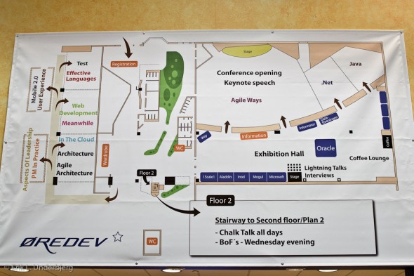 Øredev 2009 conference map showing tracks